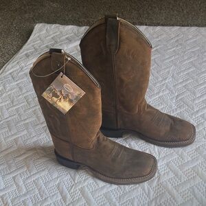 Old West Kids Brown Cowboy Boots